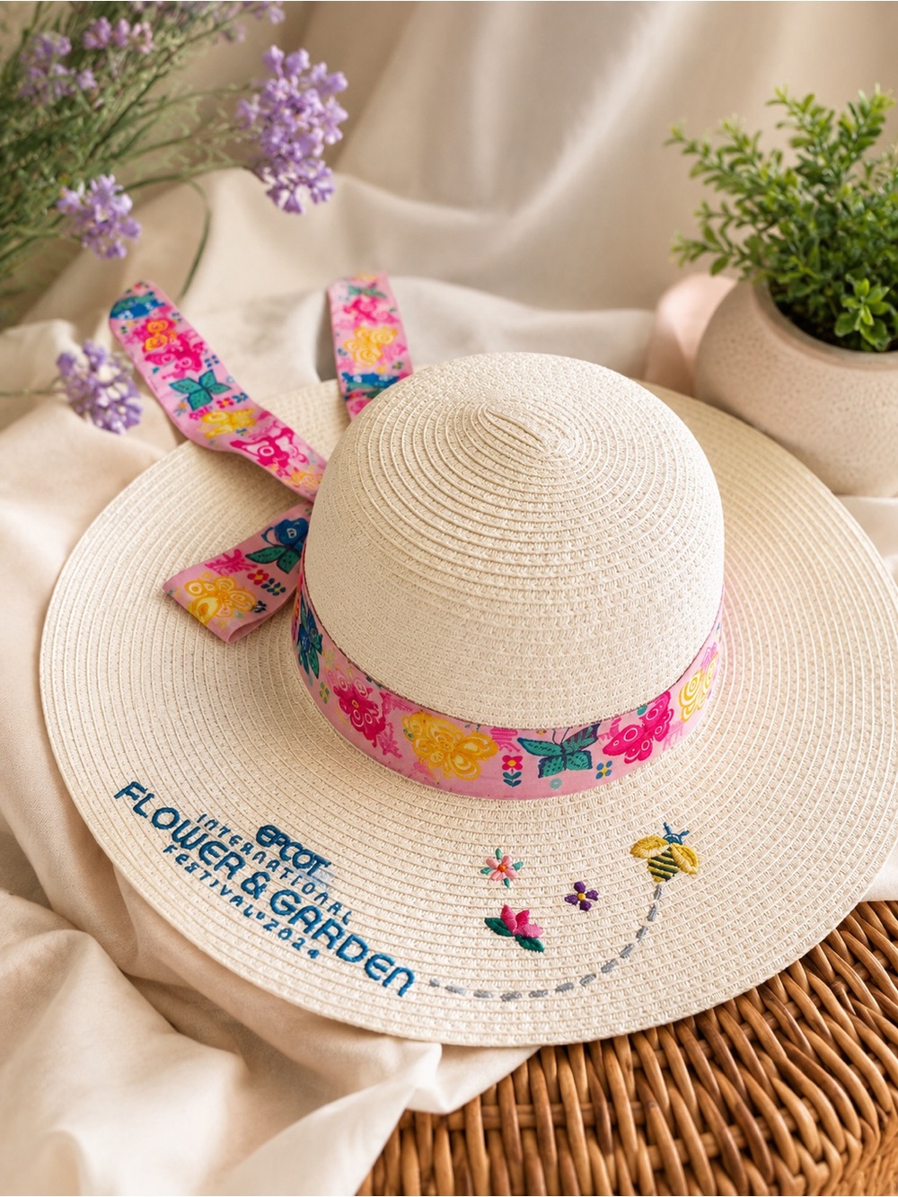 disney epcot flower & garden festival wide brim sun hat